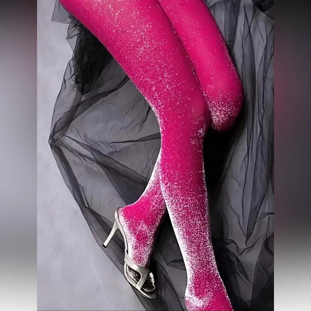 Pink Metallic Shimmer Tights NEW 🏷️